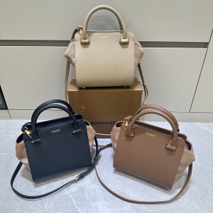 burberry check canvas and leather tote bag